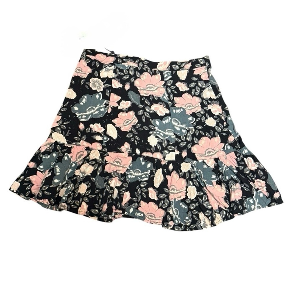 Spell Black and Pink Floral Skater Skirt
